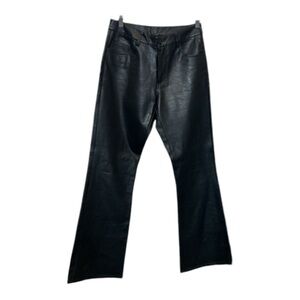 Y2K Manager Faux Leather Flare Leg Pants Women’s Size 29 Made in Korea